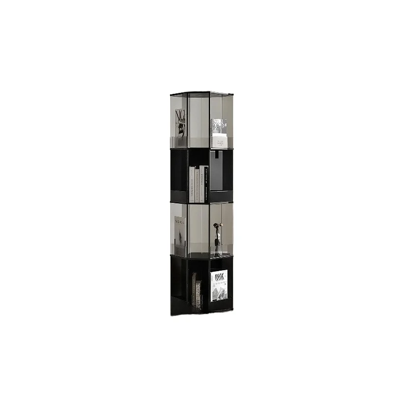 360-Degree rotating shelf, advanced corner storage rack, floor-to-ceiling vertical storage bookcase