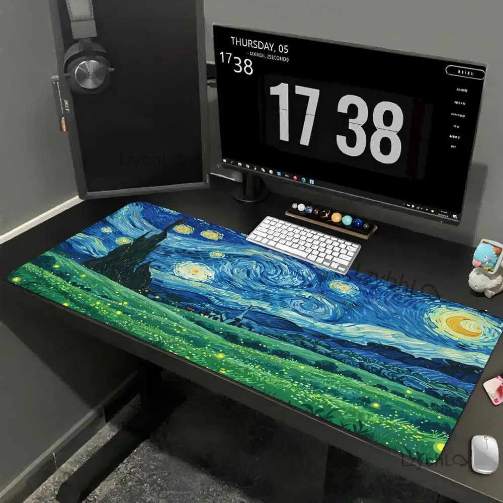 

Fantasy Scenery Van Gogh Mousepad XXL Large Computer Keyboard Pads Mouse Mat Gamer Soft Office Carpet Table Mat Desktop Desk Pad
