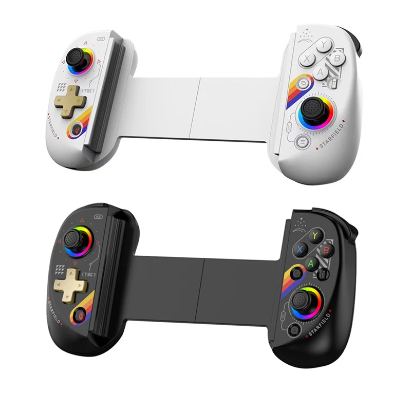 BSP D8 Telescopic Wireless Game Controller RGB Light BT Joystick for Android IOS Phone/PC/PS4