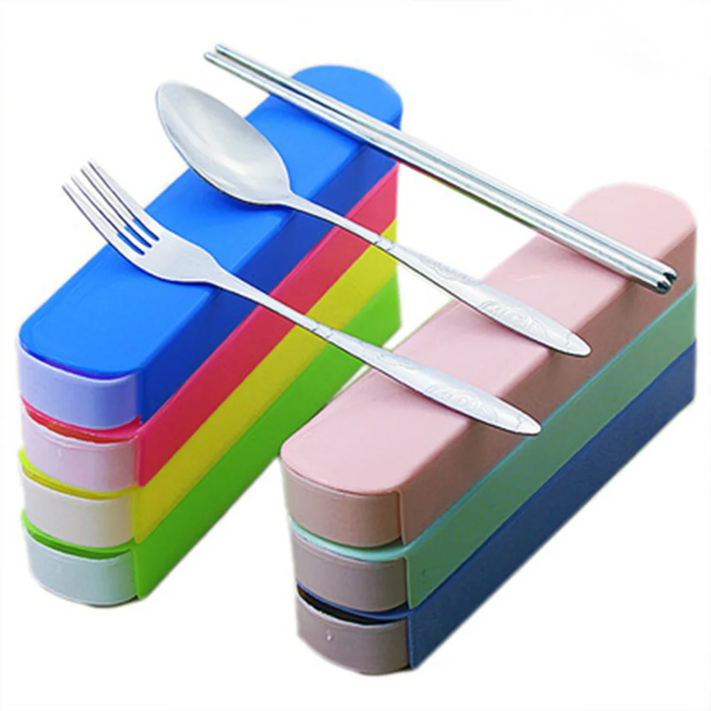 

3Pcs Durable Stainless Steel Cutlery Set Spoon Fork Chopsticks Portable Travel Corrosion Free Rustless Shiny Long Time Use