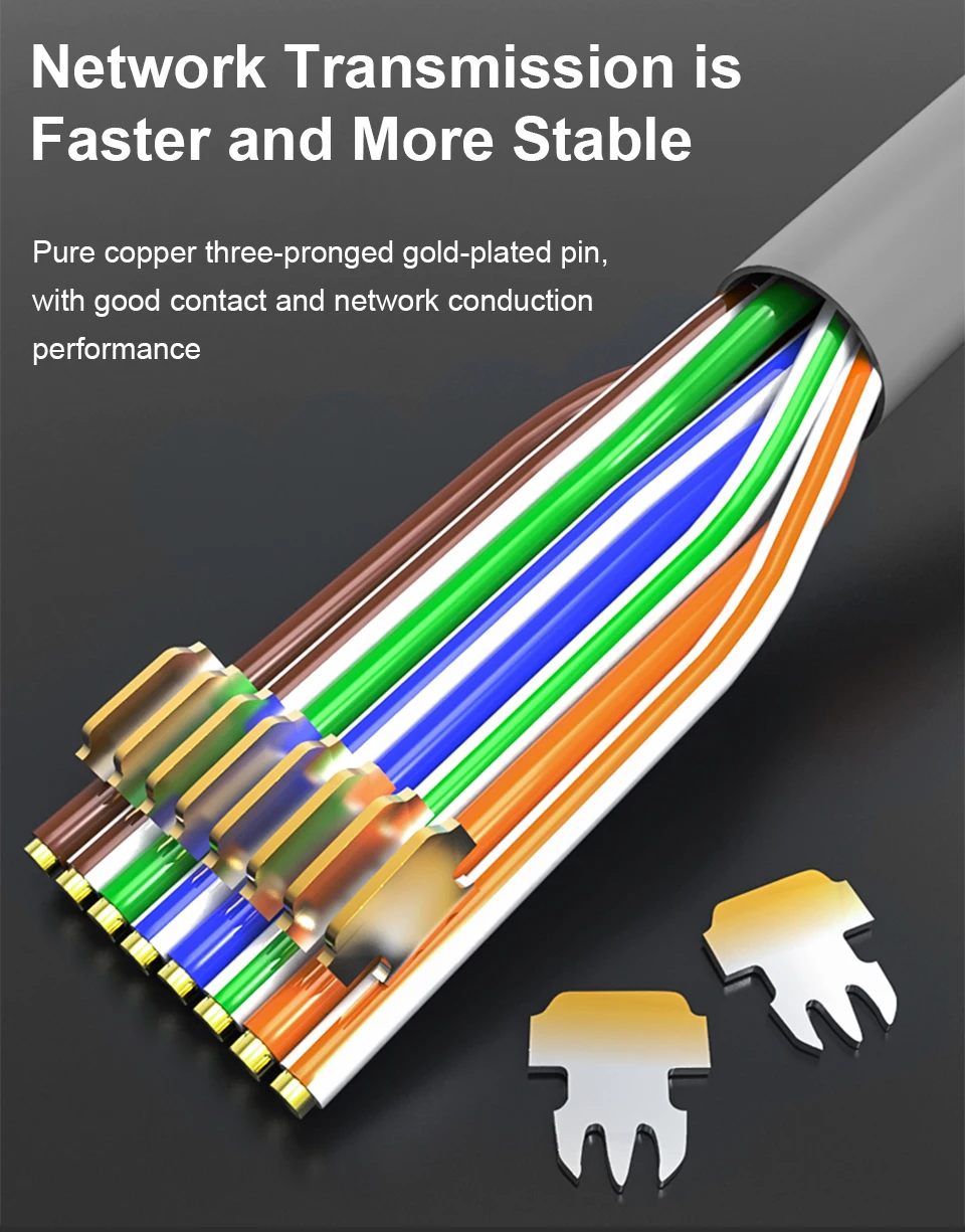 RJ45 Connector Network Cable 1000M 100pcs Dovetail Cat7 Plug Gold-plated Shielded FTP 8P8C Crimp