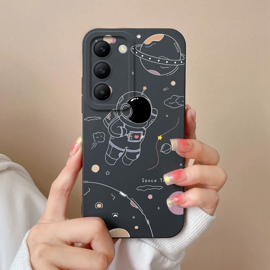 مناسبة لـ Vivo V30 Lite SE V30E حافظة ناعمة شعبية على شكل ديناصور حماية الكاميرا حماية من السيليكون لهاتف Vivo V30Lite Capa