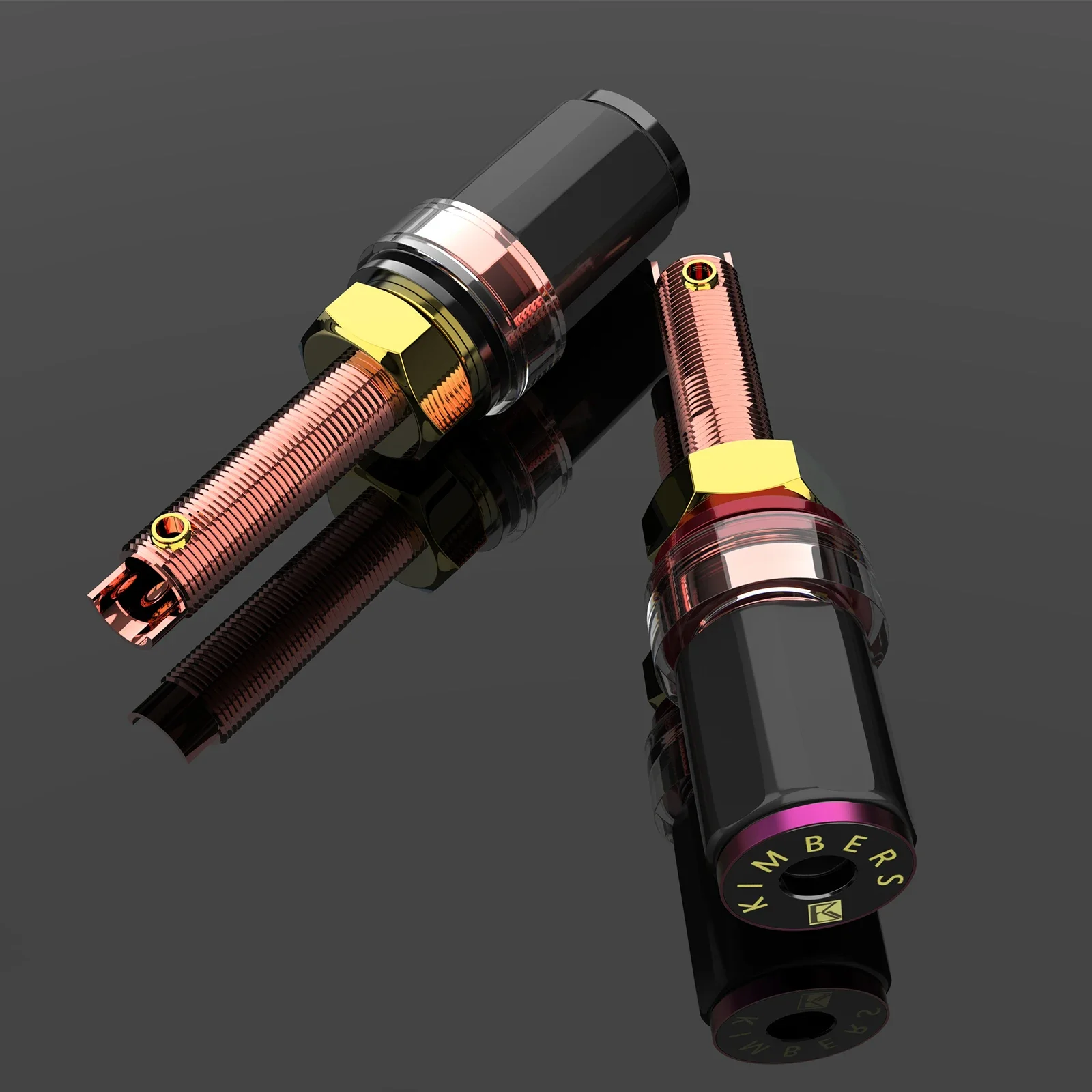 HIFI XSSH Speaker Socket 2pcs, Red Pure Copper Female Banana Plug, Amplifier Terminal Binding Post, GF-RED07SBP