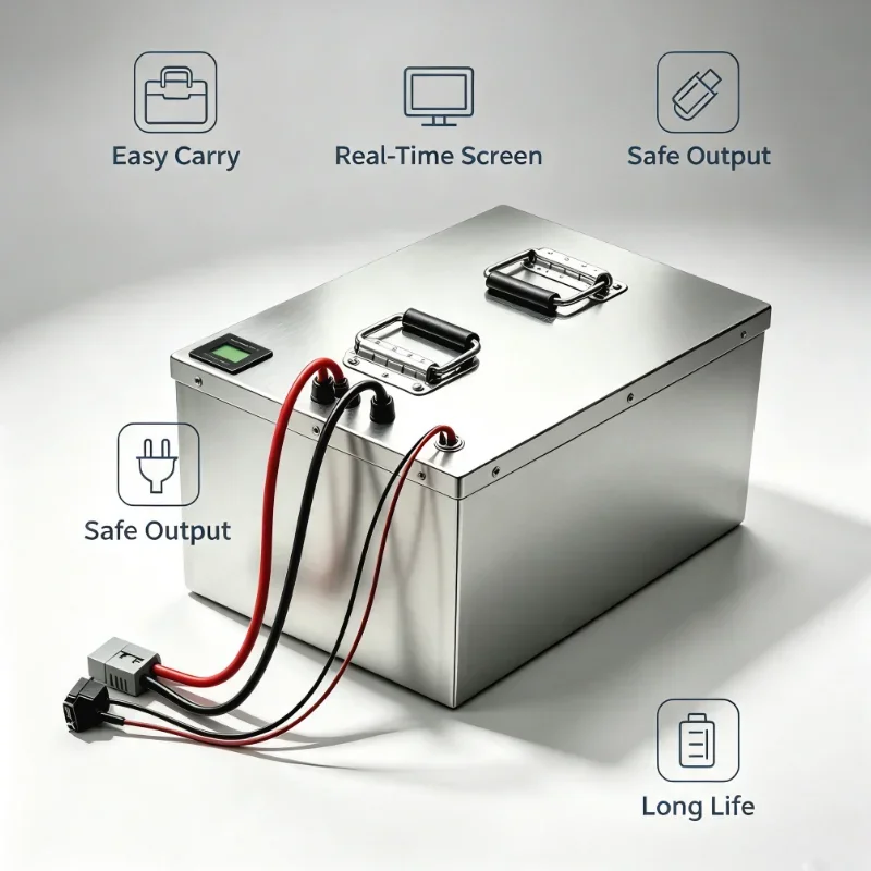 84V Li-ion Battery Pack 50Ah-300Ah, Built-in Smart BMS & Bluetooth Monitoring, Fast Charging Rechargeable Power Battery for Elec