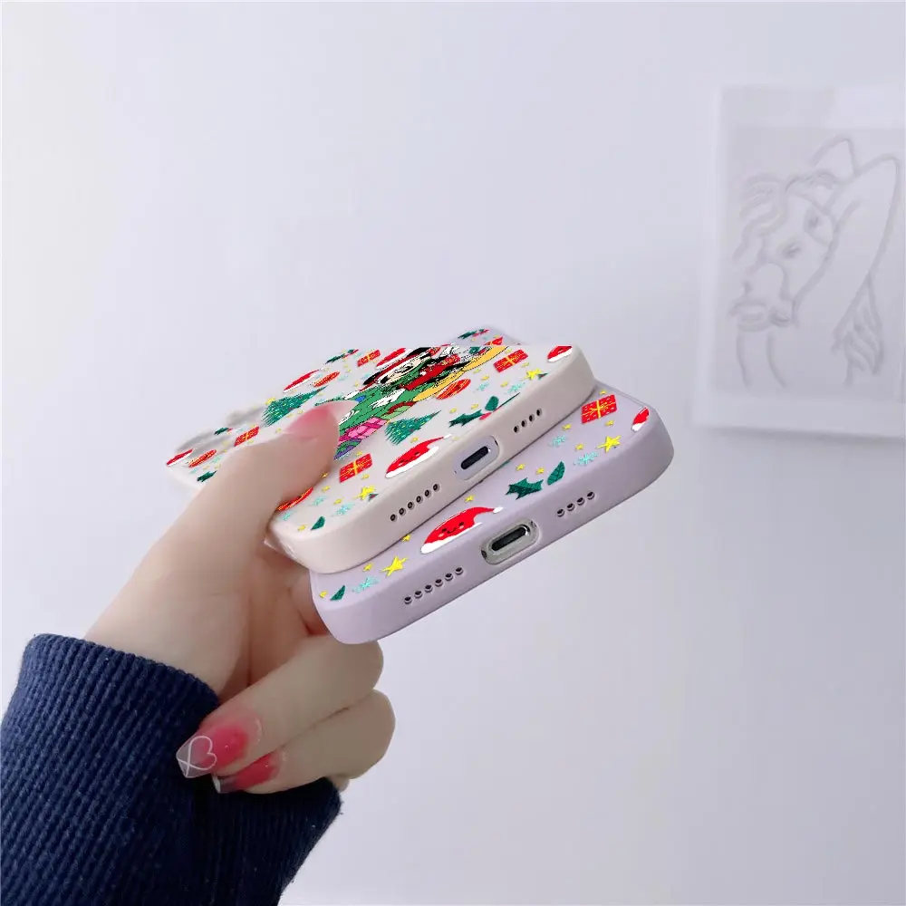 ميكي ميني عيد الميلاد قضية الهاتف آيفون 17 16 15 14 13 12 11 برو ماكس حالات آيفون 17 الهواء 16 زائد 16E XS غطاء سيليكون #5