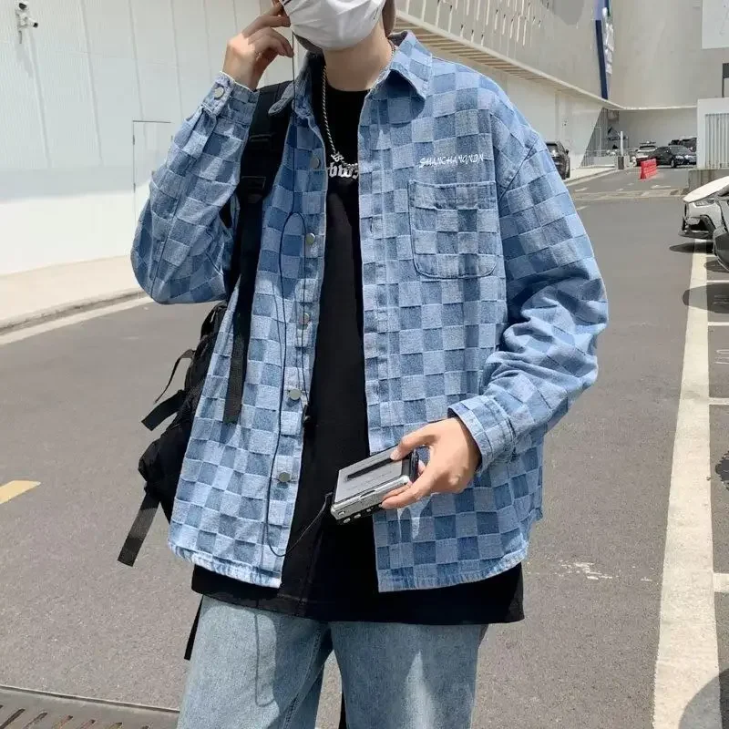 

Spring and Autumn Pocket Denim Jackets Man Korean Popular Clothes Joker Trendy Casual Worn High Quality Y2k Cowboy Coat for Men