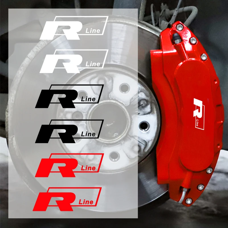 

Hub Caps 4Pcs Car Brake Caliper Vinyl Stickers For Volkswagen VW Rline R Line Golf 3 5 7 Polo Passat GTI Bora Jetta Vehicle Whee