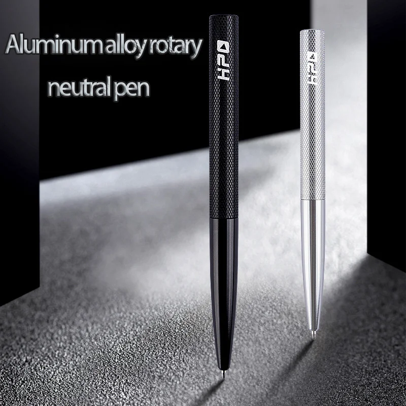 Diamond Pattern Business Pen - Luxury Anodized Aluminum Sign Pen, Black silver Metal Writing Tool for Executive Men