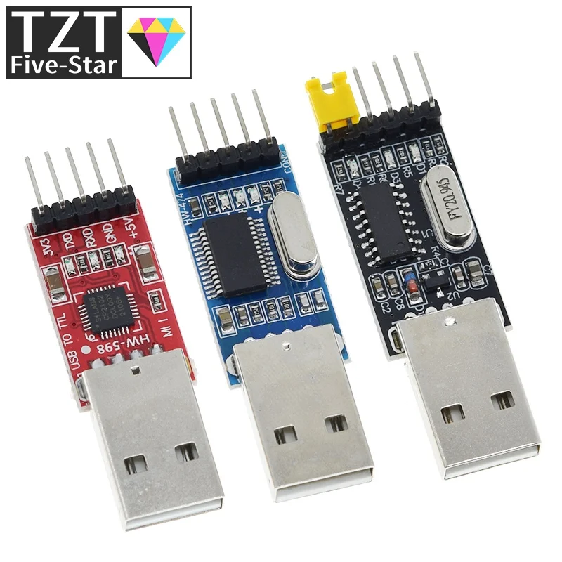 3pcs/lot =1PCS PL2303HX+1PCS CP2102+1PCS CH340G USB TO TTL for arduino PL2303 CP2102 5PIN USB to UART TTL Module