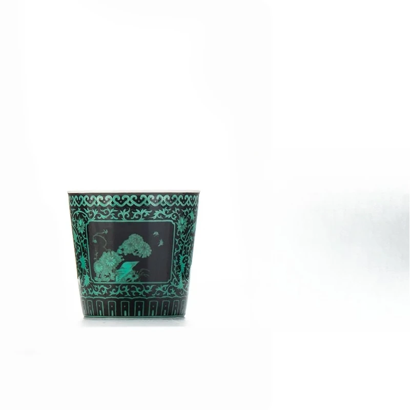 Guanrutang Mugu series black ground plain three-color window opening treasure phase through branches bamboo joints
