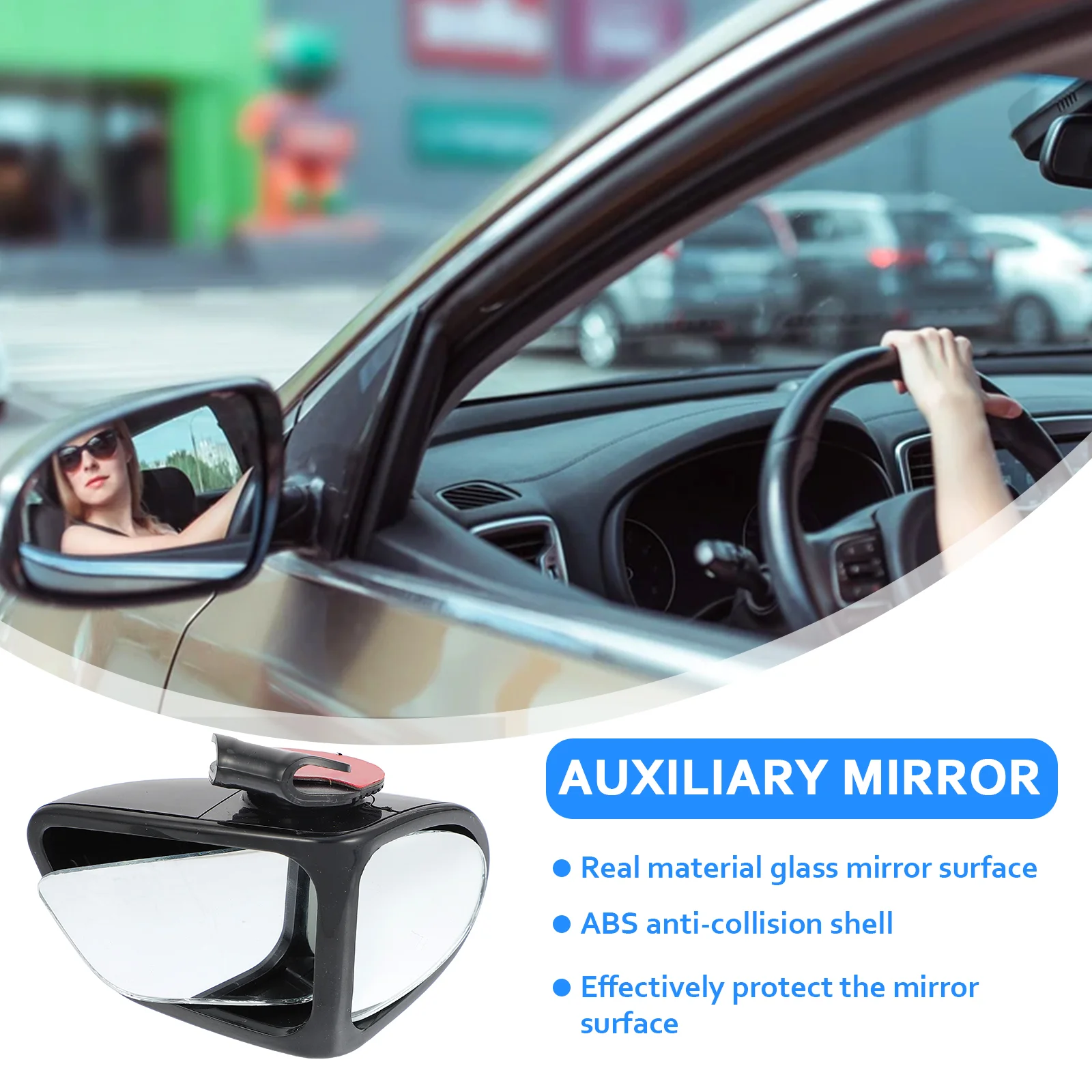 2 Pcs Auto Auxiliary Mirror Camera for Reversing Auxiliary Rear View Auto Rearview Wide Angle Vehicles