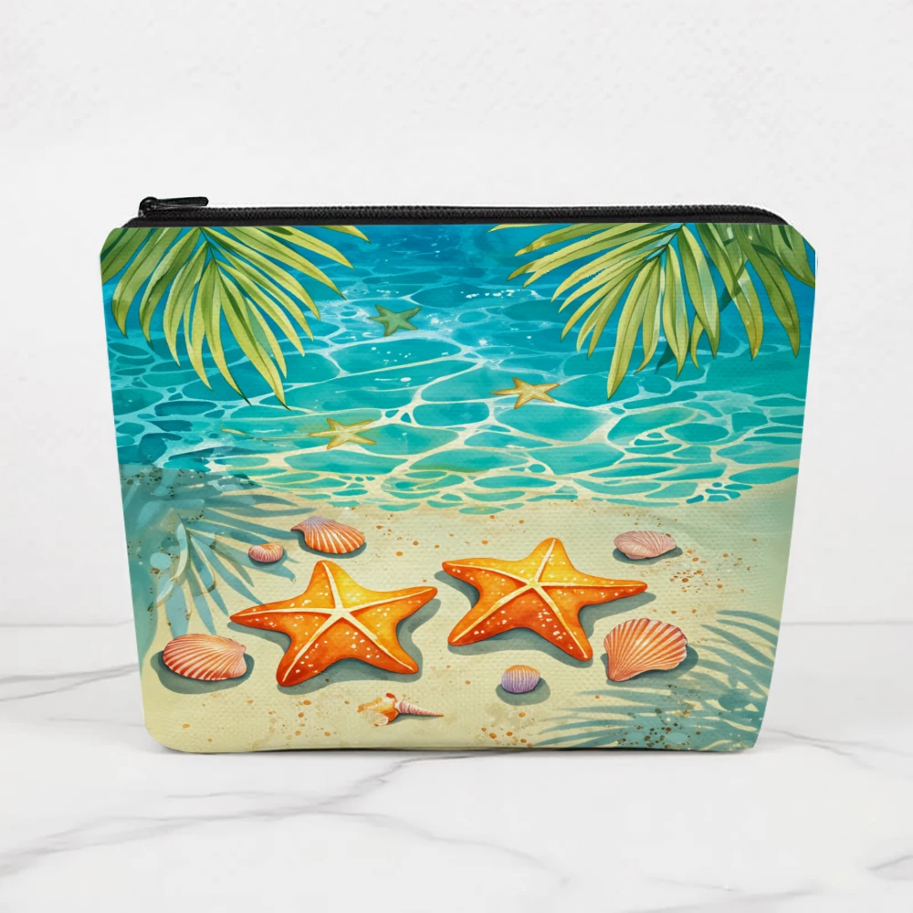 Hello Summer Duck Beach Scene Makeup Bags for Girls Cosmetic Pouch Toiletry Bag Pencil Case Travel Storage