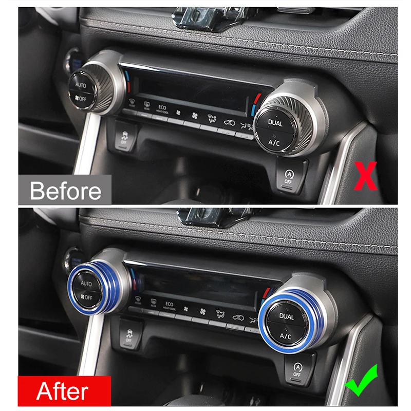 For Toyota RAV4 XA50 RAV 4 Hybrid 2019 2020 2021 2022 2023 2024 Car AC Control Switch Button Rings Radio Audio Knob Trim Cover