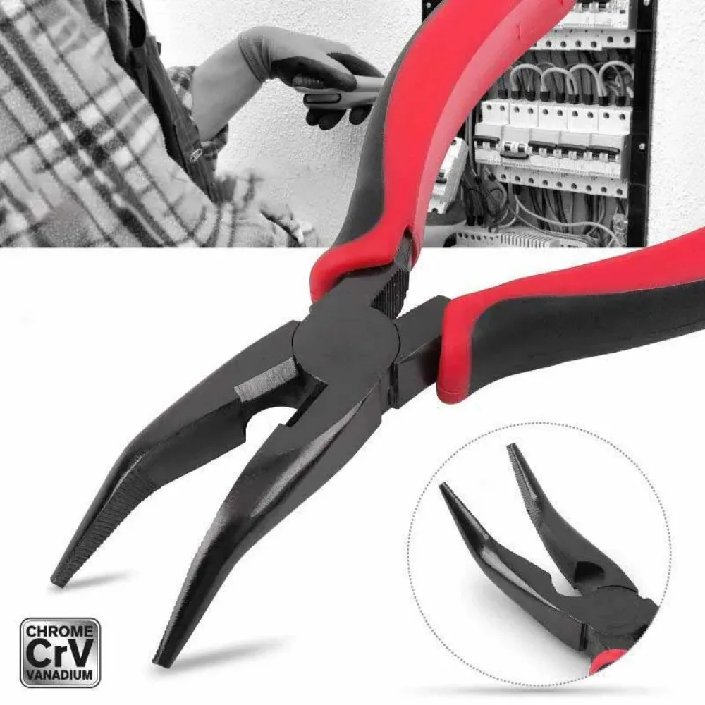 Rustproof Curved Nose Pliers 5 6 Inch Needle Nose Pliers Wire Cutting Pliers Stripping Tools Hardware Handmade Accessories