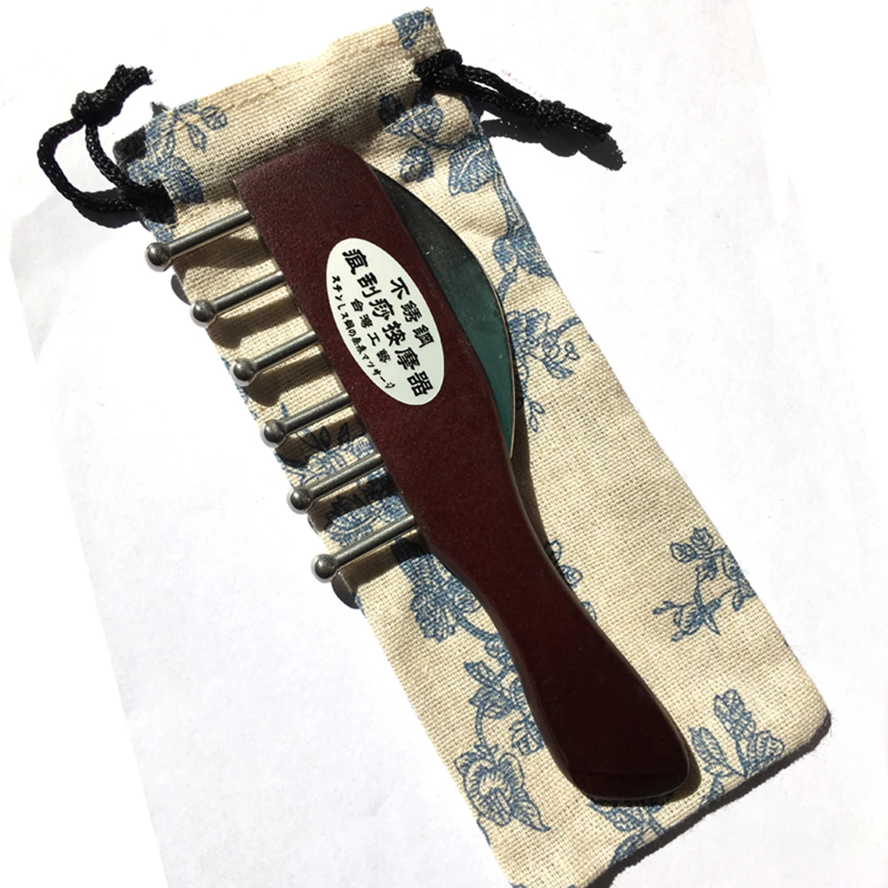 Taiwan Massage Comb with Scraping Function Meridian Body Massage Stainless Steel Scraping Comb Relax and Relieve Pain Gua Sha