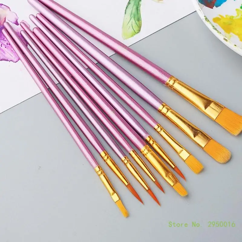 5/6/10/12Pcs Watercolor Pen Paintbrush Nylon Hair Paint Brushes Artist Oil Painting Brush DIY Profession Art Paint Brush