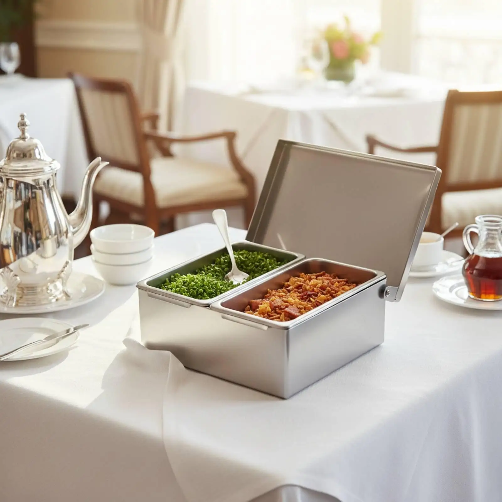 Stainless Steel Condiment Box Rust-Resistant Multi-Compartment Seasoning Box