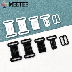 30/50Sets Meetee 12.5mm Plastic Bikini Closure Adjust Buckles Bra Swimsuit Clasp Underware Strap Hook Bow Tie Rings Accessories