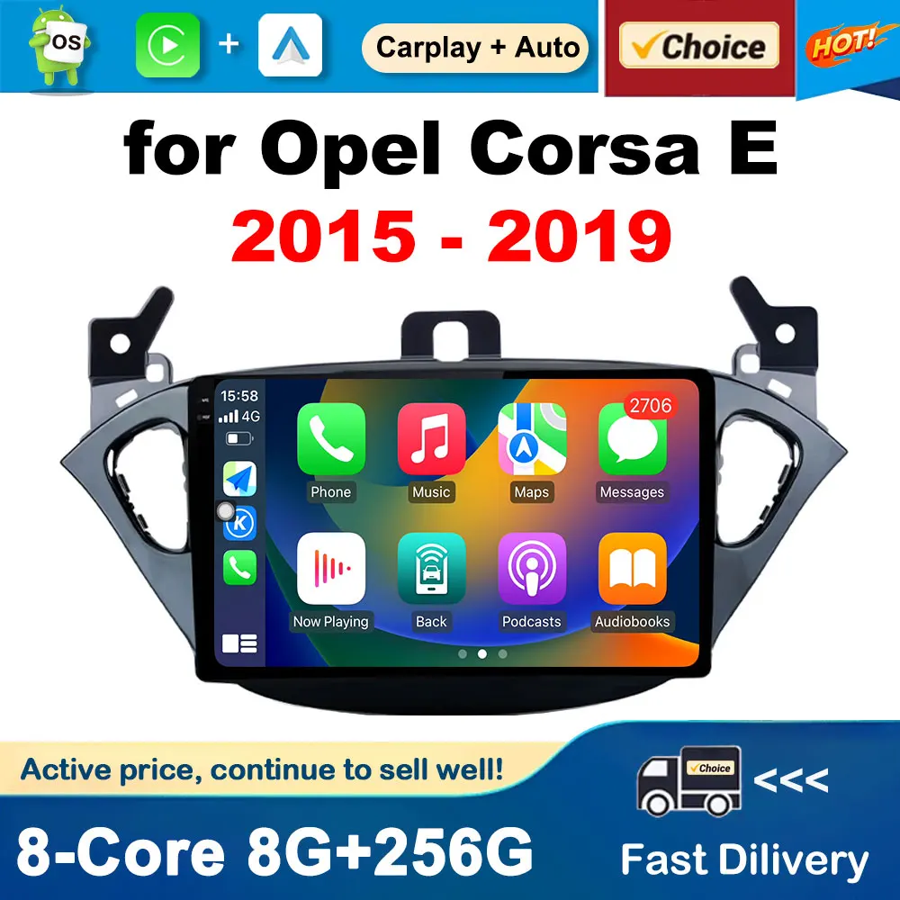 

GPS Navi 9 inch Car Multimedia Radio Video Player for Opel Corsa E 2015 - 2019 Android OS 4G Bluetooth Auto Tools Button Lights