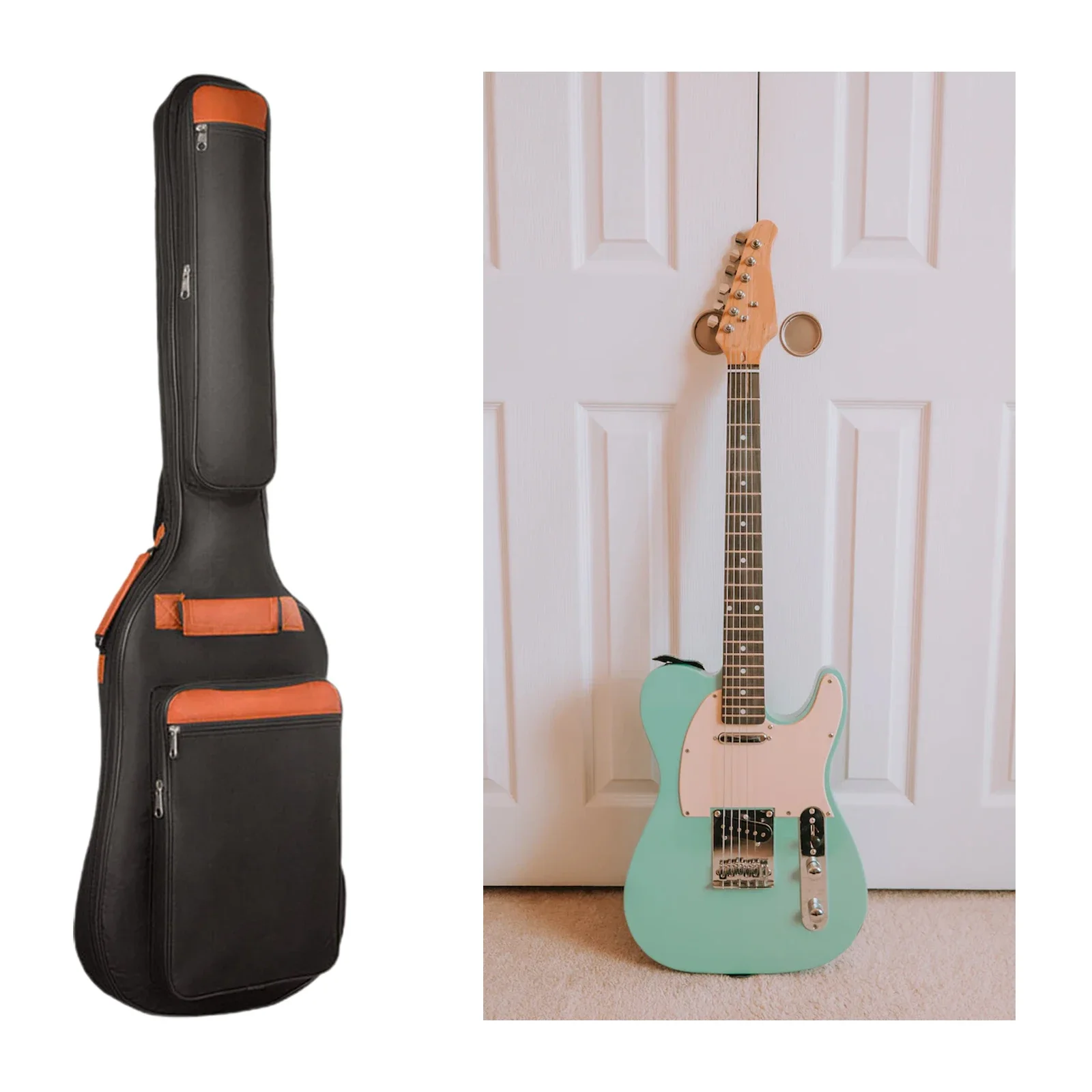 Electric Guitar Bag Bass 10mm Padded Handle Backpack Acoustic Guitar Cover Waterproof Oxford Cloth Case for Daily /Gig Travel view 5