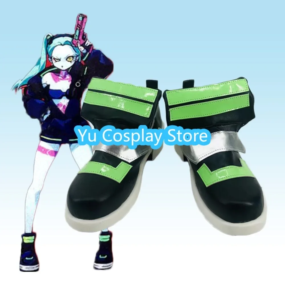 유 코스프레 스토어 사이버펑크 에저러너스 레베카 코스프레 신발 애니메이션 게임 롤플레잉 신발 부츠 할로윈 파티