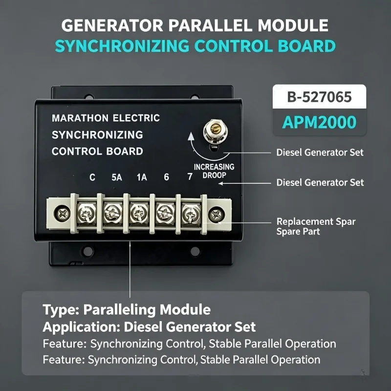 B-527065 APM2000 Generator Parallel Module, Synchronizing Control Board, Replacement Spare Part for Diesel Generator Set
