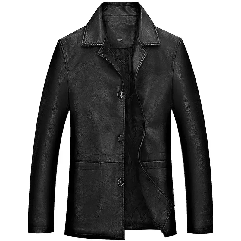 

Soft Leather Jackets Men Leather Jacket Thick Moto Coats Casaco Masculino Plus Size 4XL Winter Classical Motorcycle Business