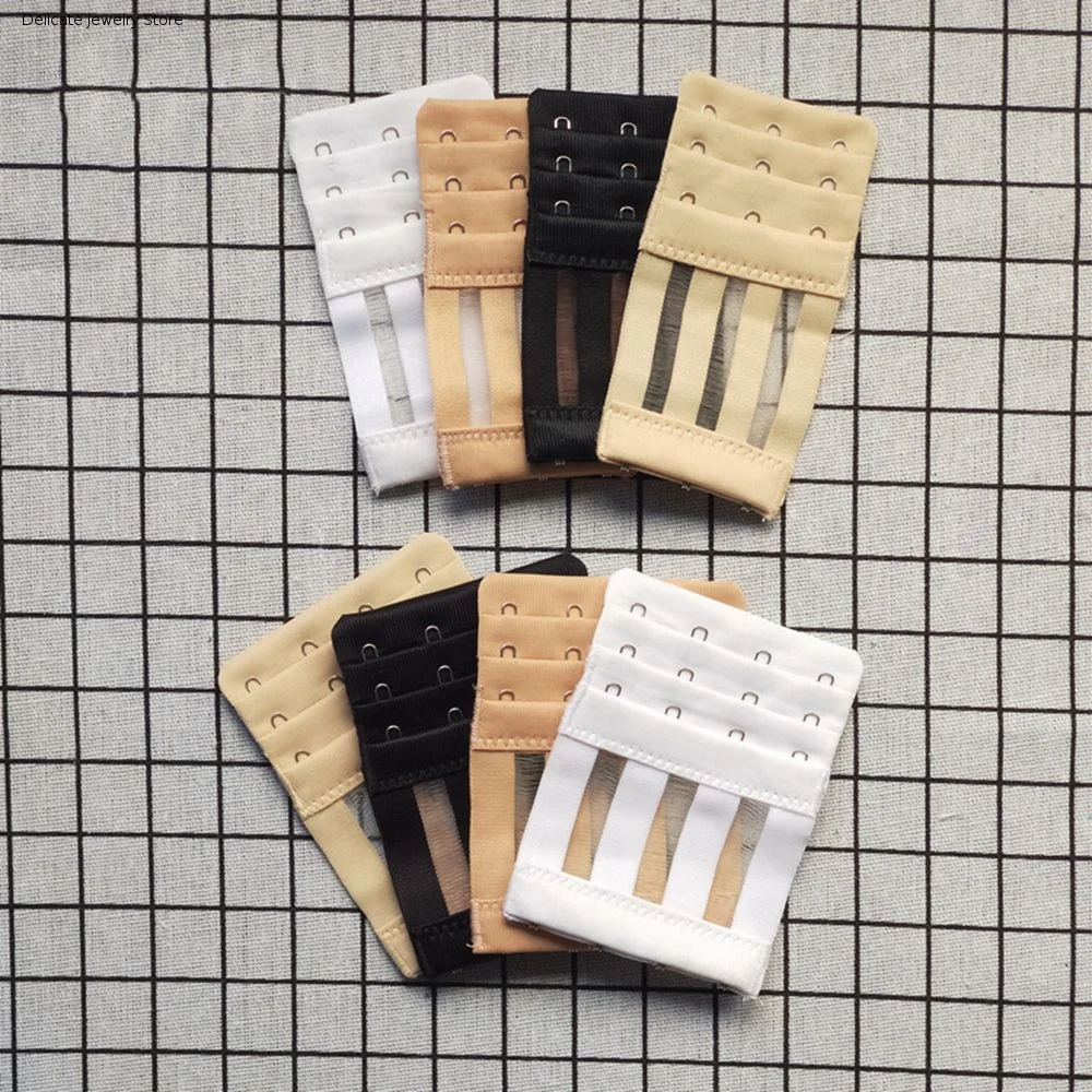 DIY 4 Hooks 3 Rows Women Lingerie Strap Intimates Accessories Lingerie Strap Bra Extension Buckle Bra  Extenders Strap