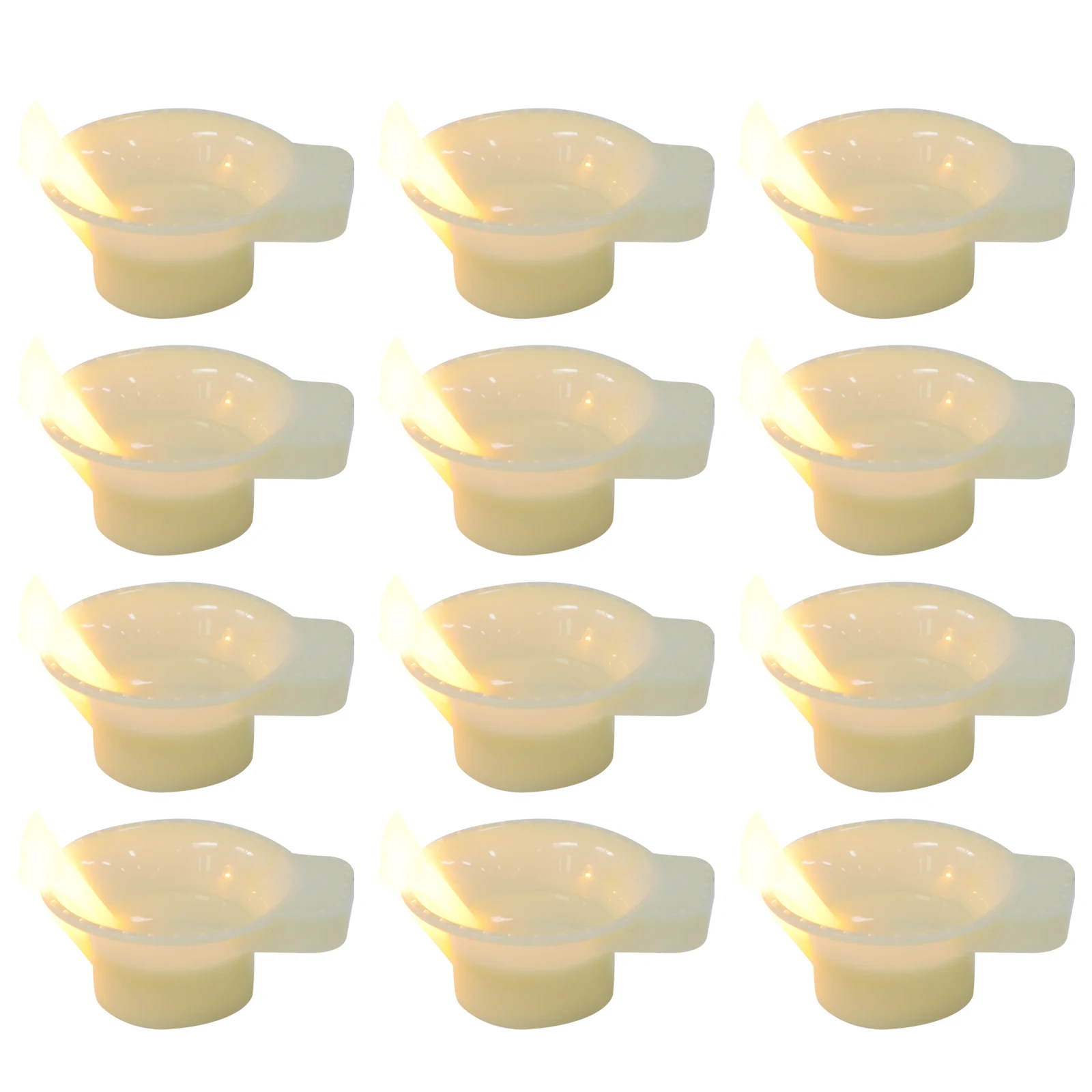 

12 Pcs Waterproof LED Electronic Candles Floating Lights for Home Bath Wedding Pool Kitchen Beige Warm White Light