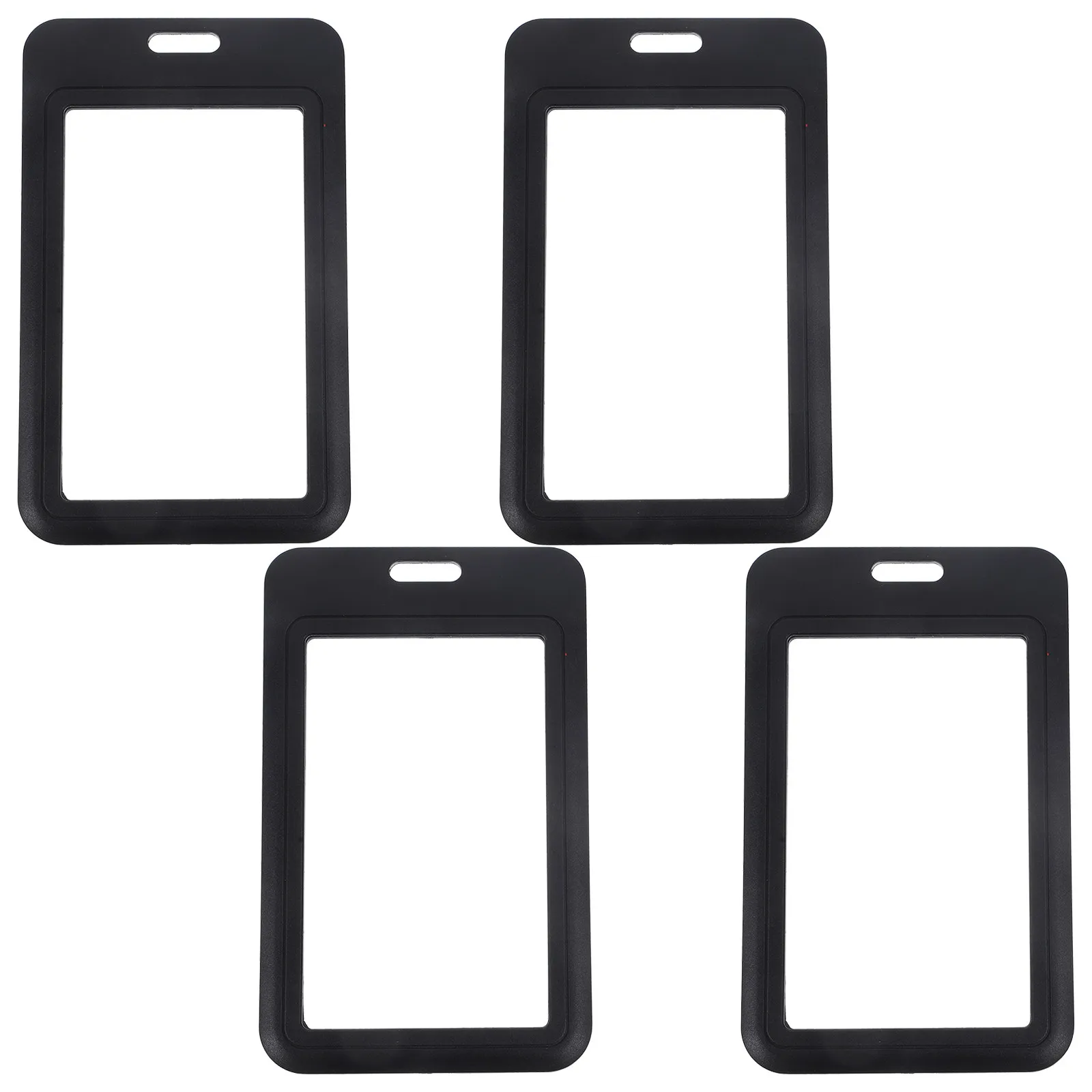 ID Badge Holder 4 Pack Sliding Card Covers Protective Plastic Card Sleeves for Office Work and Daily Use