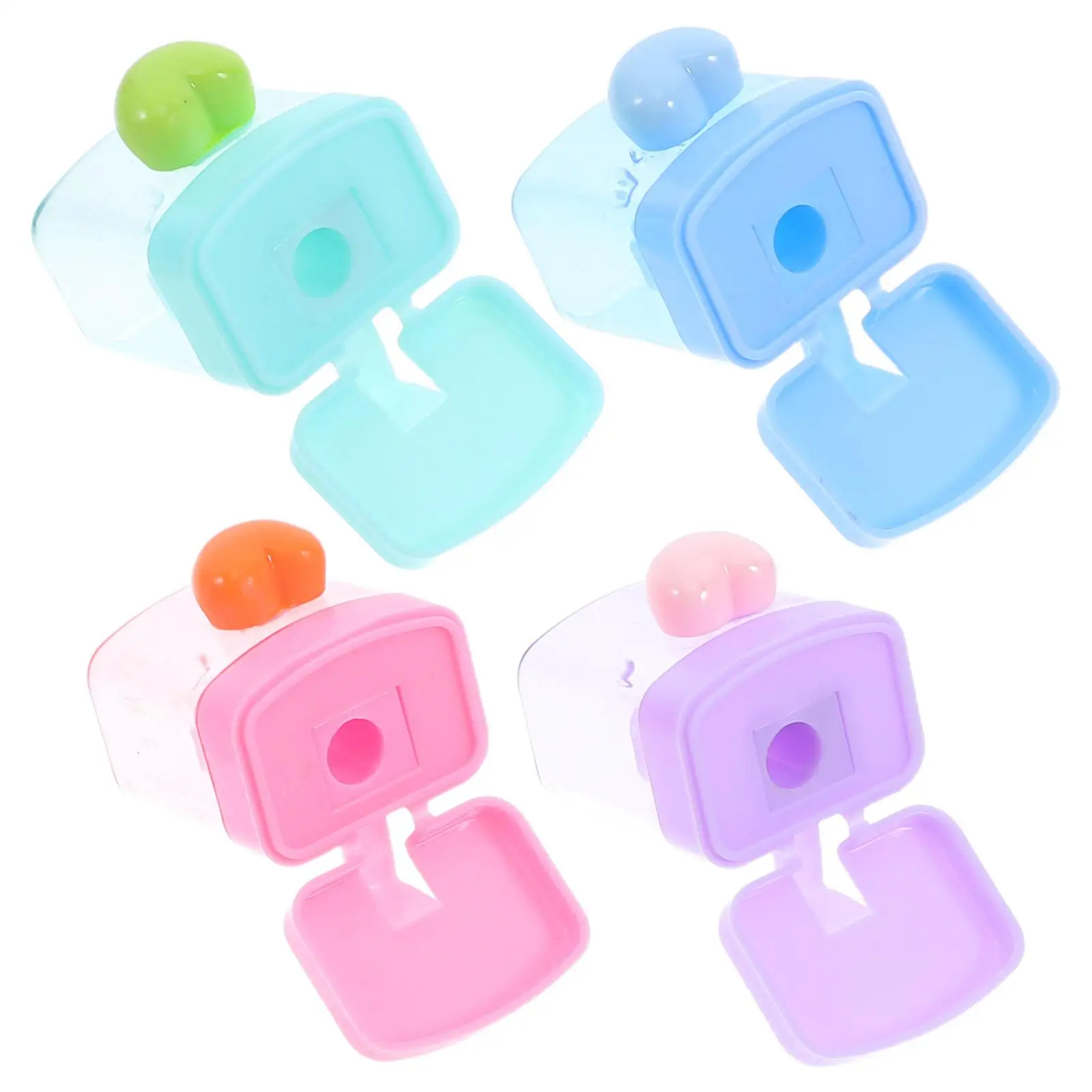 

4 Pcs Single Hole Transparent Heart Shaped Plastic Pencil Sharpener for Kids School Office Supplies Cute Stationery Gift