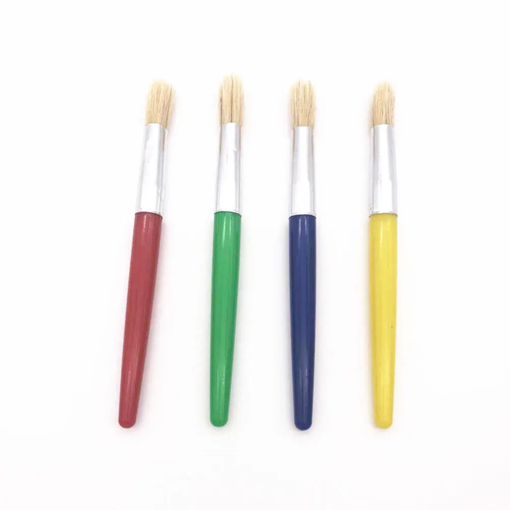 

16 Pcs Kids Paint Short Hair Drawing Tool Painting Brush Flat Head Graffiti Child