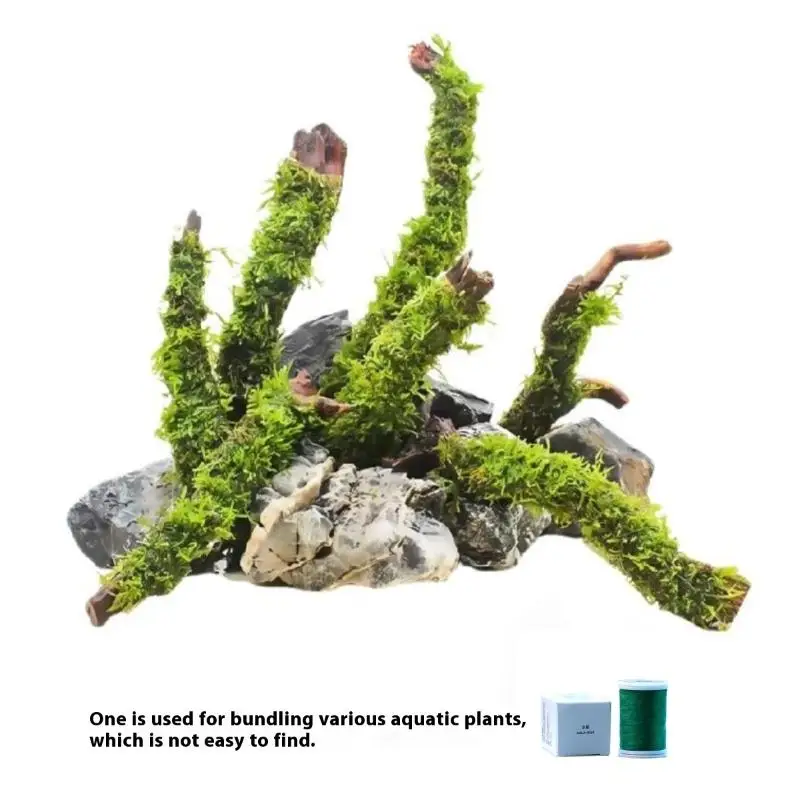 200M Naturally Degradable Moss Thread Cotton Grass Jar Binding Sinking Wood Aquarium Landscape Water Grass Decoration Accessori