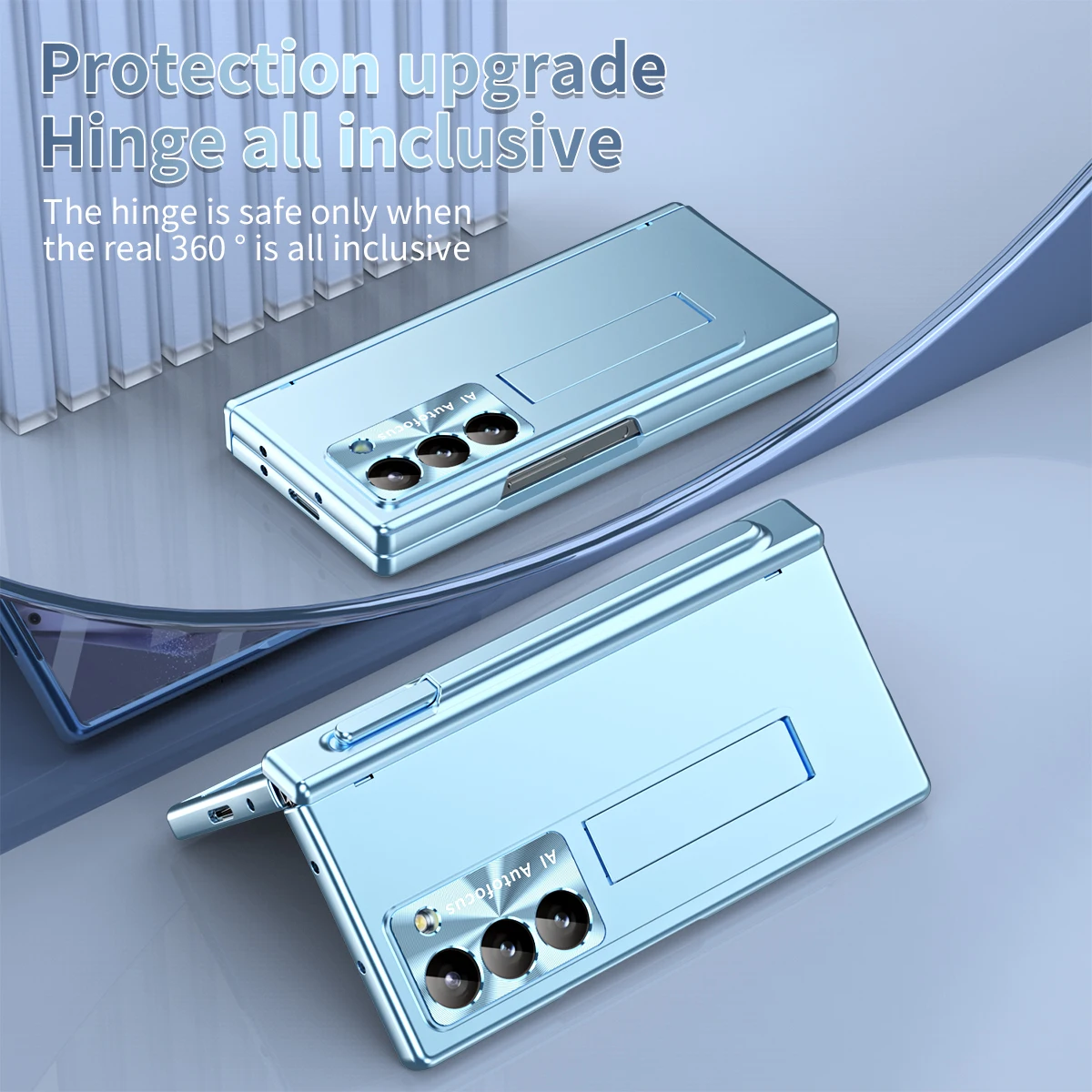 With Touch Pen For Samsung Galaxy Z Fold 6 5 4 3 Case Hinge Magnetic Armor Plating Kickstand 360 Full Protector Folding Cover