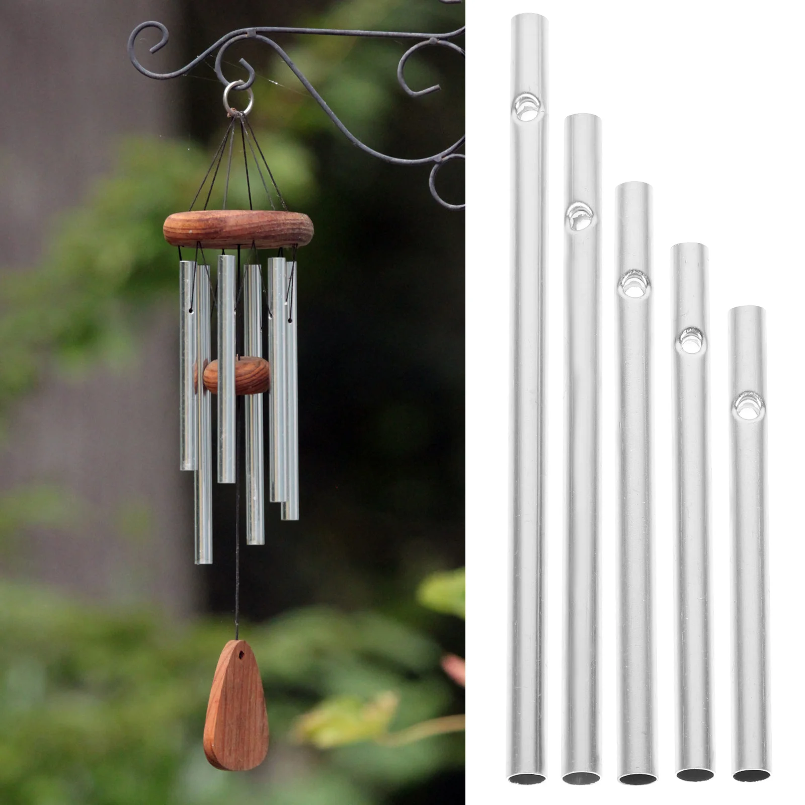 

60pcs Diy Wind Chime Tubes Aluminum Pre-Drilled For Outdoor Garden Decoration Wind Chime Making Supplies Accessories