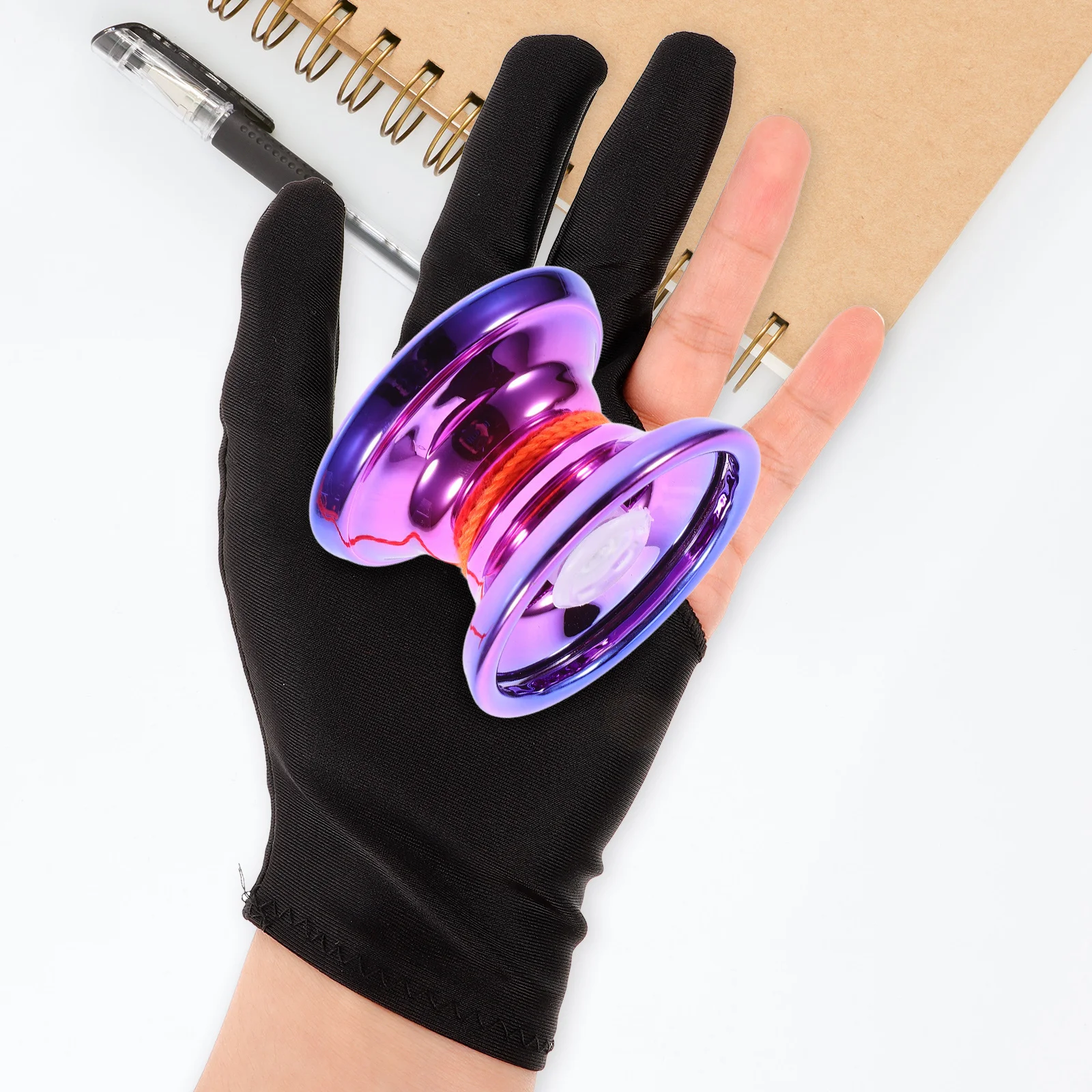 Luvas para Yoyo com Design de Três Dedos, Antiderrapantes e Confortáveis para Truques de Yoyo, Snooker, Bilhar e Esportes