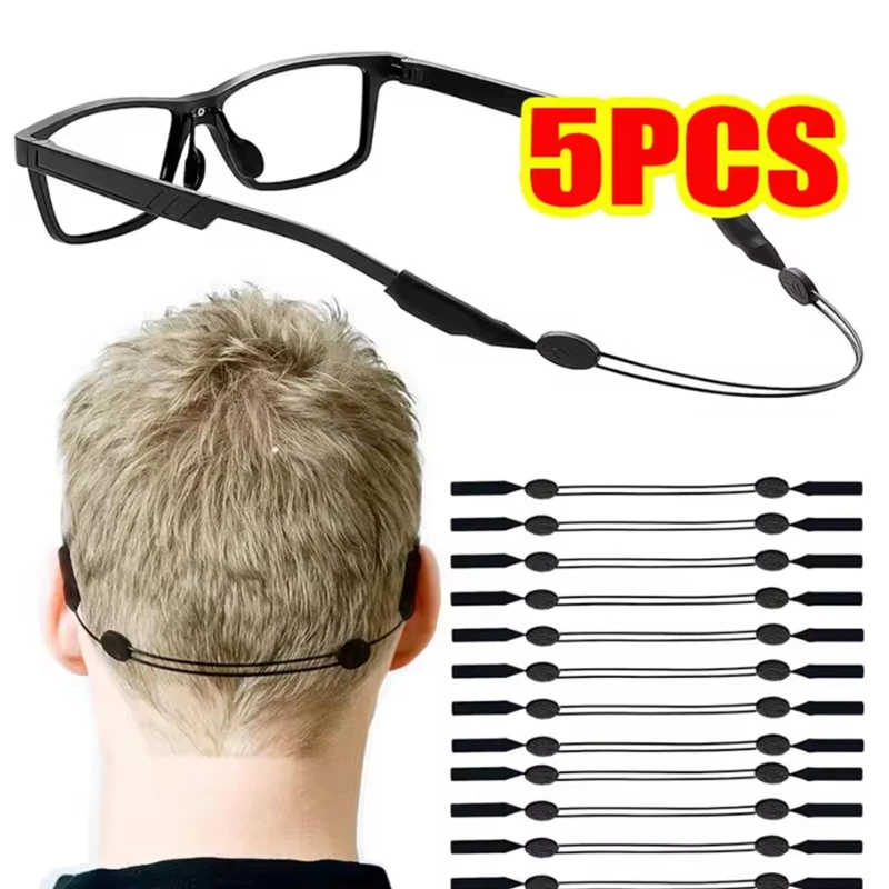 5 Pcs Universal Adjustable Eyewear Retainer Fit Sports Sunglasses Non-Slip Rope Unisex Strap Safety Glasses Holder Retractable