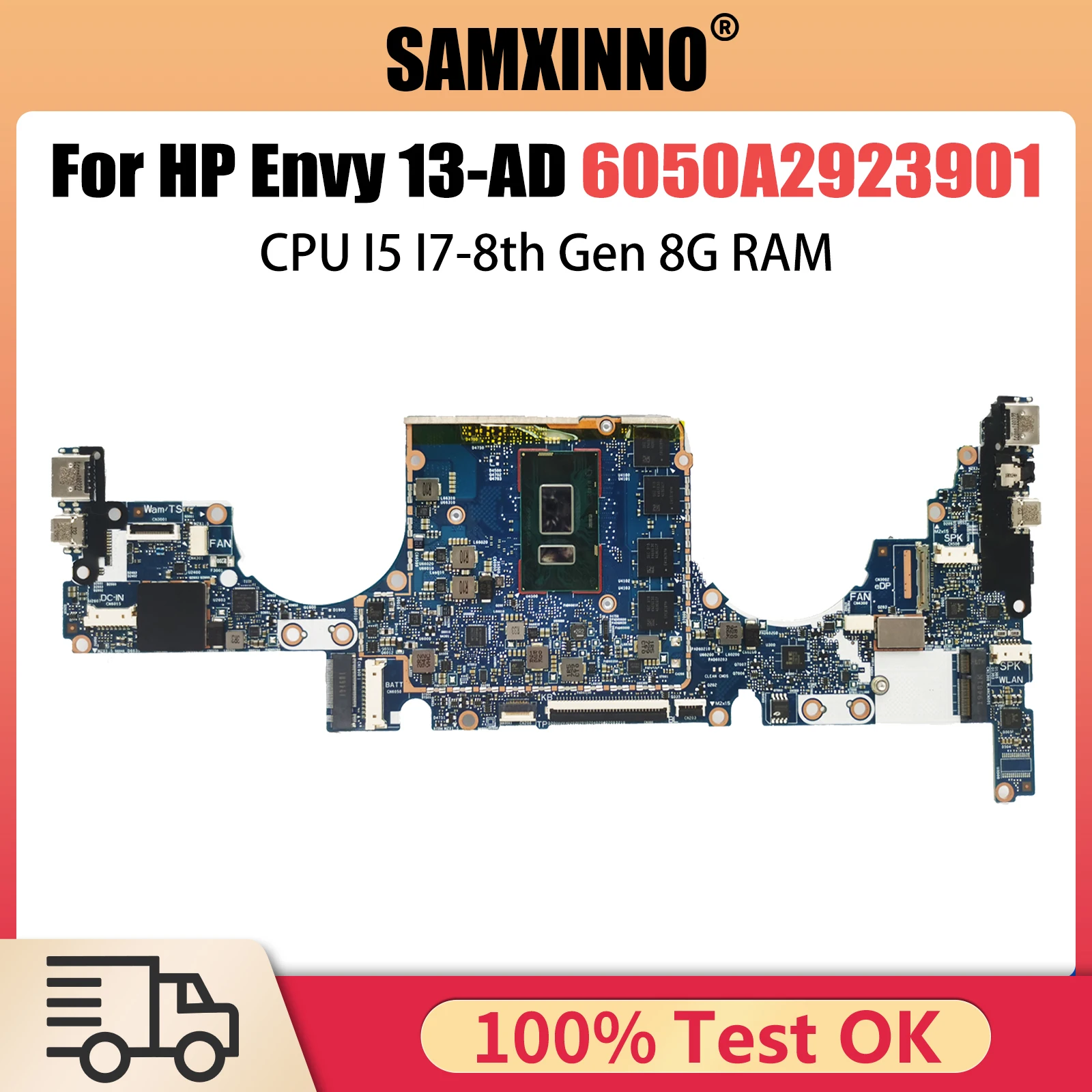 

6050A2923901 Mainboard For HP 13-AD TPN-I128 Laptop Motherboard 939647-601 939648-601 with I5-8250U I7-8550U CPU 8G RAM