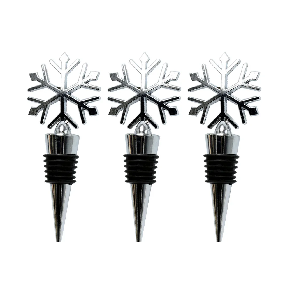 Tapones de copo de nieve de Metal, sello hermético de aleación de Zinc para botellas de vinagre de soja y cerveza roja, accesorios de barra, 3 uds.