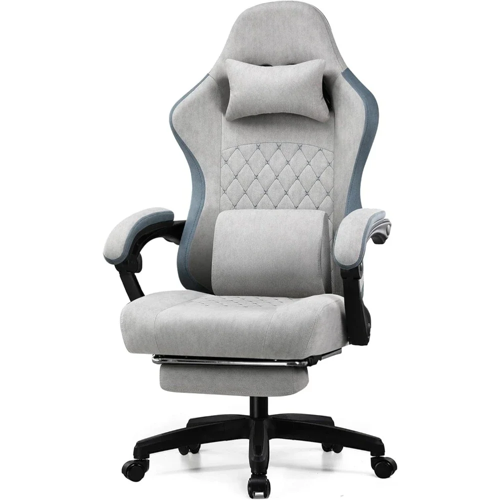 

Gaming Chair, Computer Office Chair with Pocket Spring Cushion, Linkage Armrests and Footrest, High Back Ergonomic