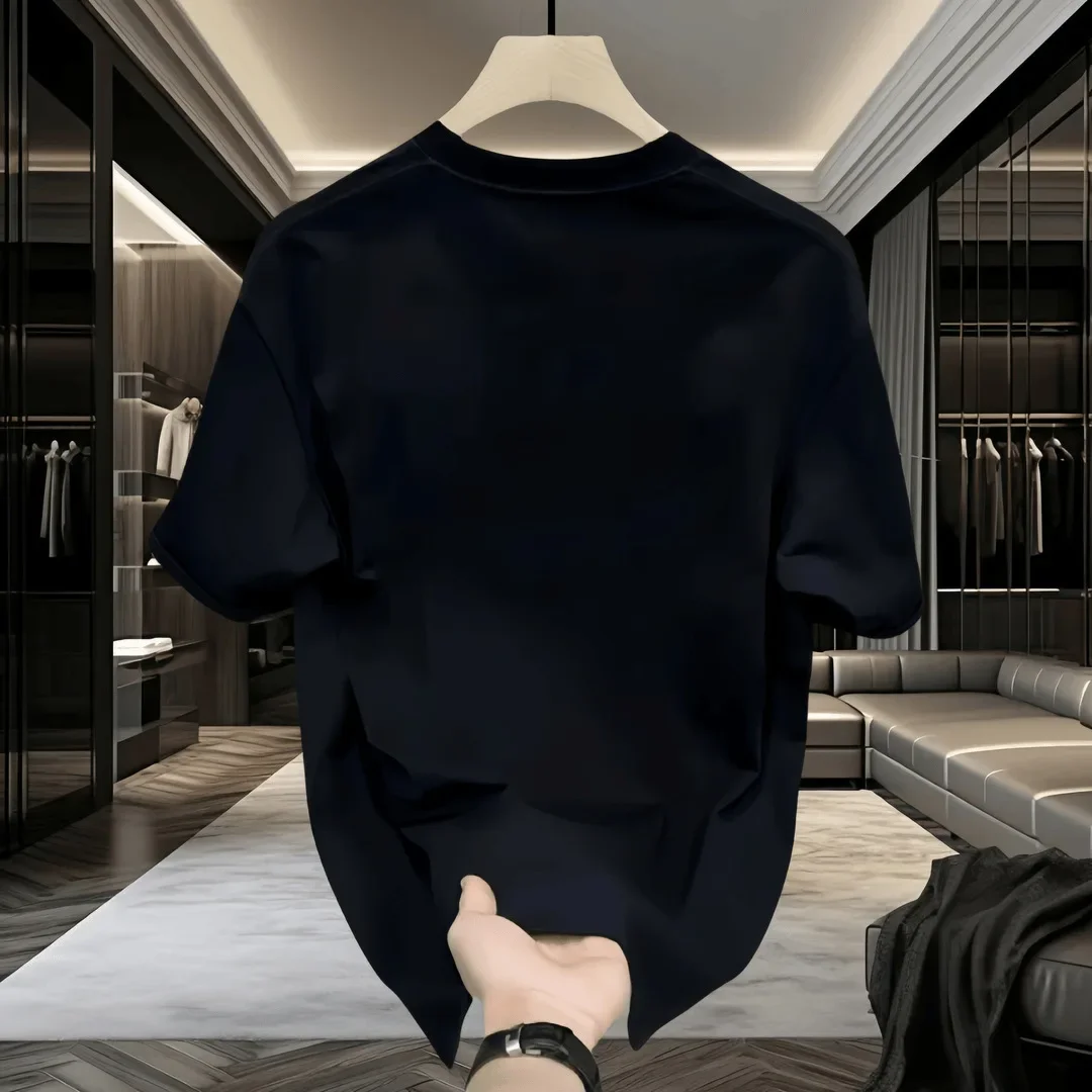 النمط الأمريكي الوزن الثقيل الصيف جديد قصير الأكمام تي شيرت الرجال النسخة الكورية فضفاضة تناسب جولة الرقبة في سن المراهقة ملابس غير رسمية