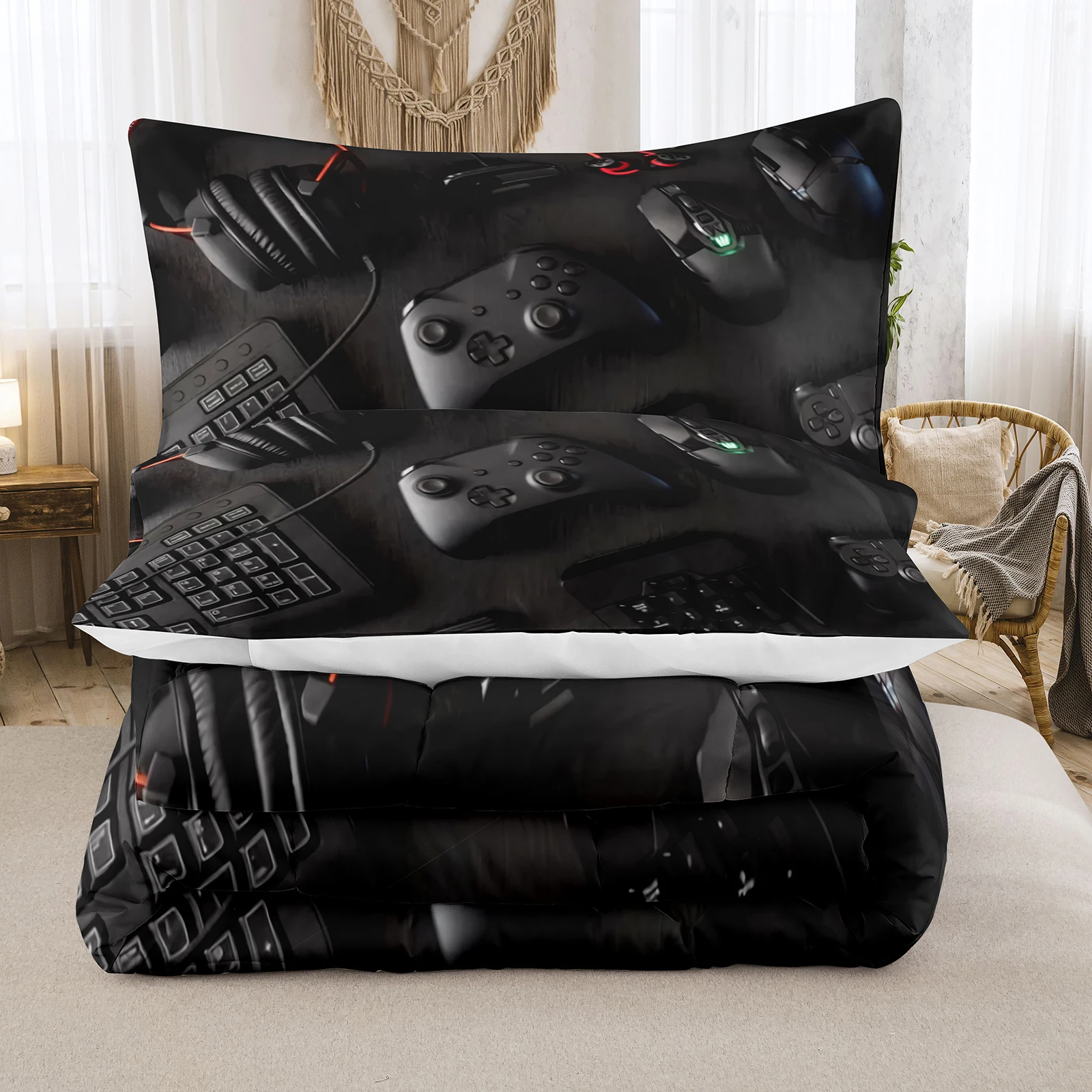 Gamepad  Bedding Set For Bedroom Soft Modern Bedding Set Comefortable Kids Duvet Cover Video Game Quilt Cover And Pillowcase