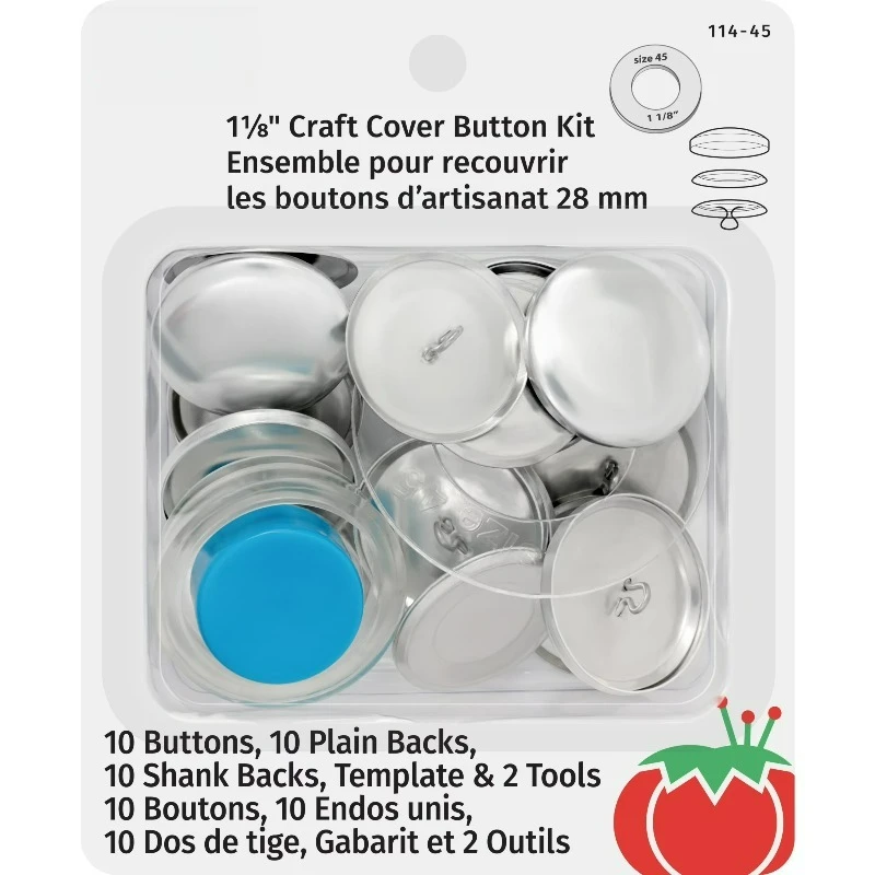 

Набор декоративных кнопок для рукоделия с инструментами, 1-1/8 дюйма, 10 комплектов, никель