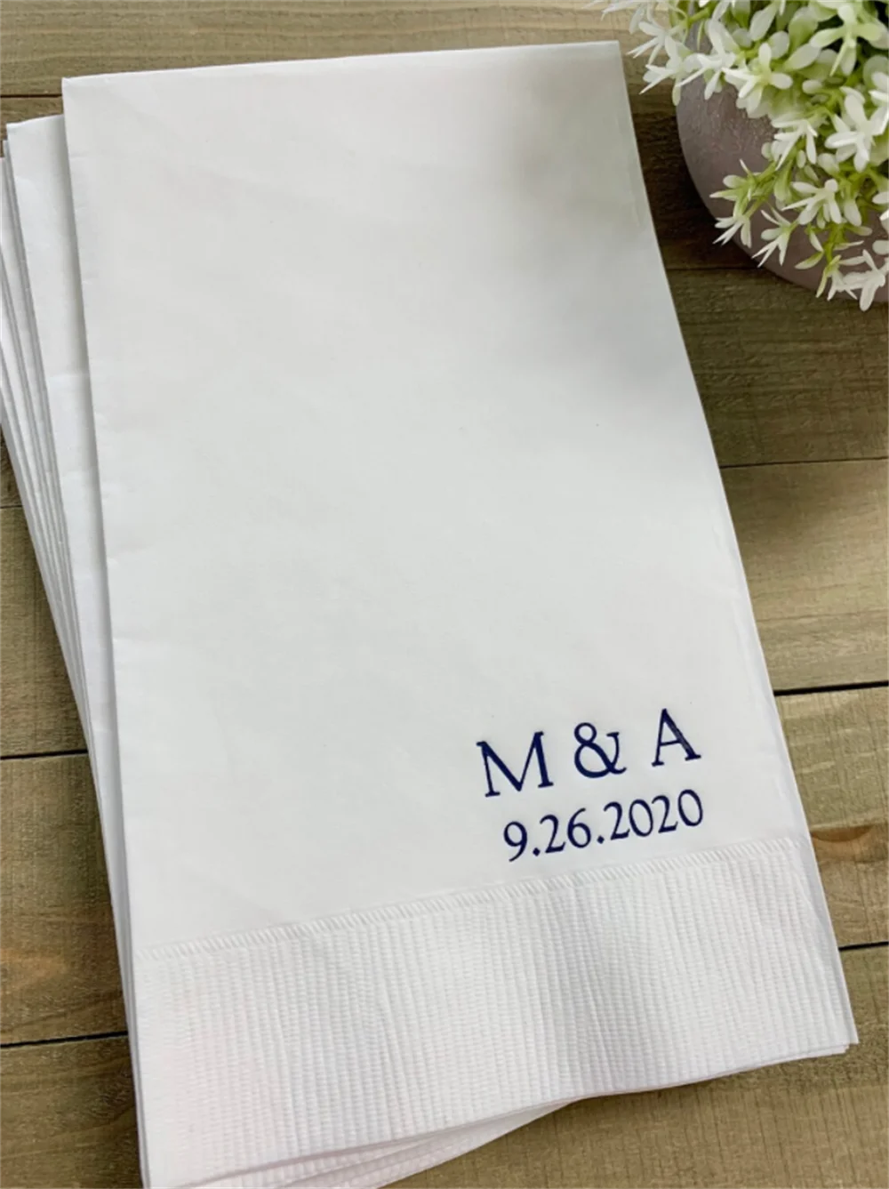 

50PCS Personalized Hand Guest Towels Paper Dinner Napkins Wedding Favors Hostess Gift Party Engagement Monogram Birthday Bar Bat