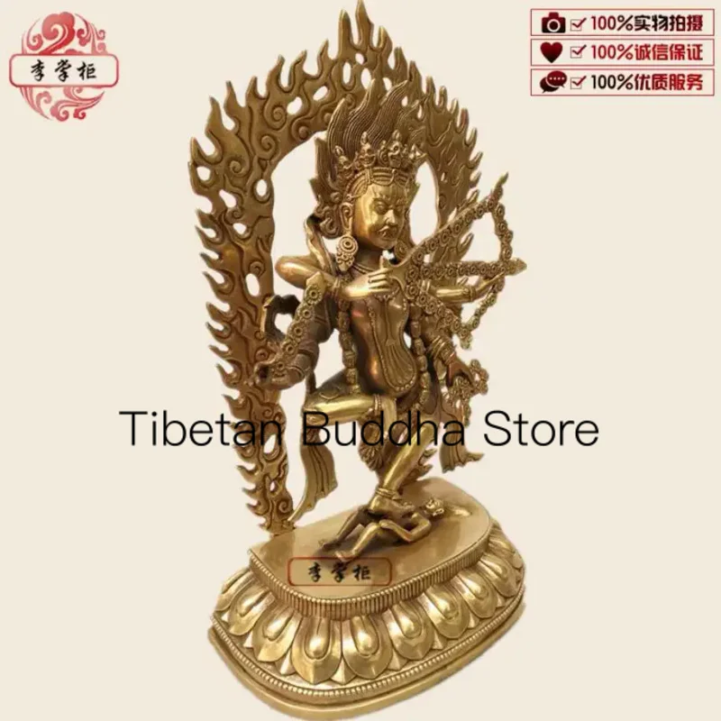 Imagem -03 - Ornamento Tibetano Nepalês Estátua de Cobre Puro Esotérico da Mãe Gollum do Buda Ming Protetor Gollum 38cm