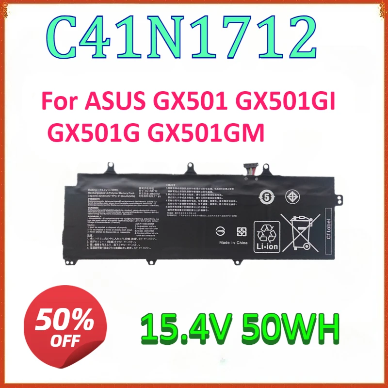 

New C41N1712 15.4V 3255mAh 50Wh Laptop Battery For ASUS GX501 GX501GI GX501G GX501GM