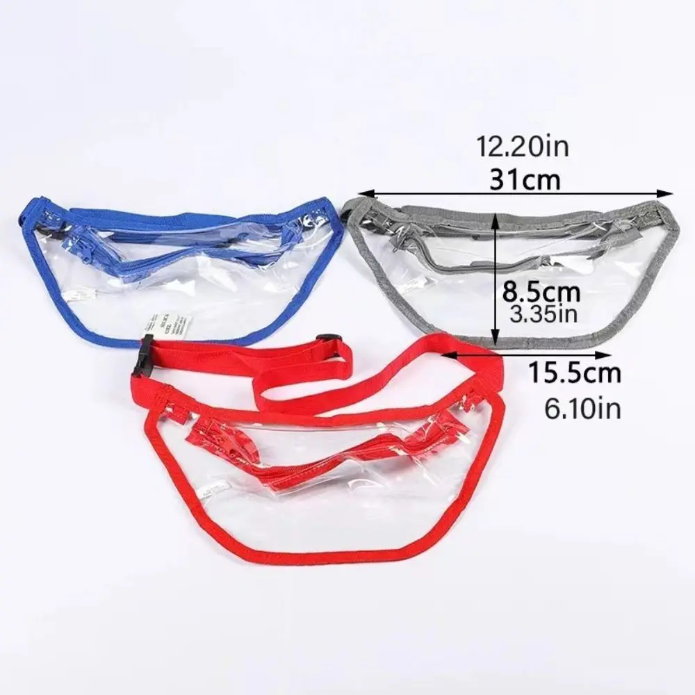 Waterproof Transparent Waist Bag Water-Sprinkling Festival Zipper PVC Chest Bag Message Bag Phone Bag Clear Crossbody Bag