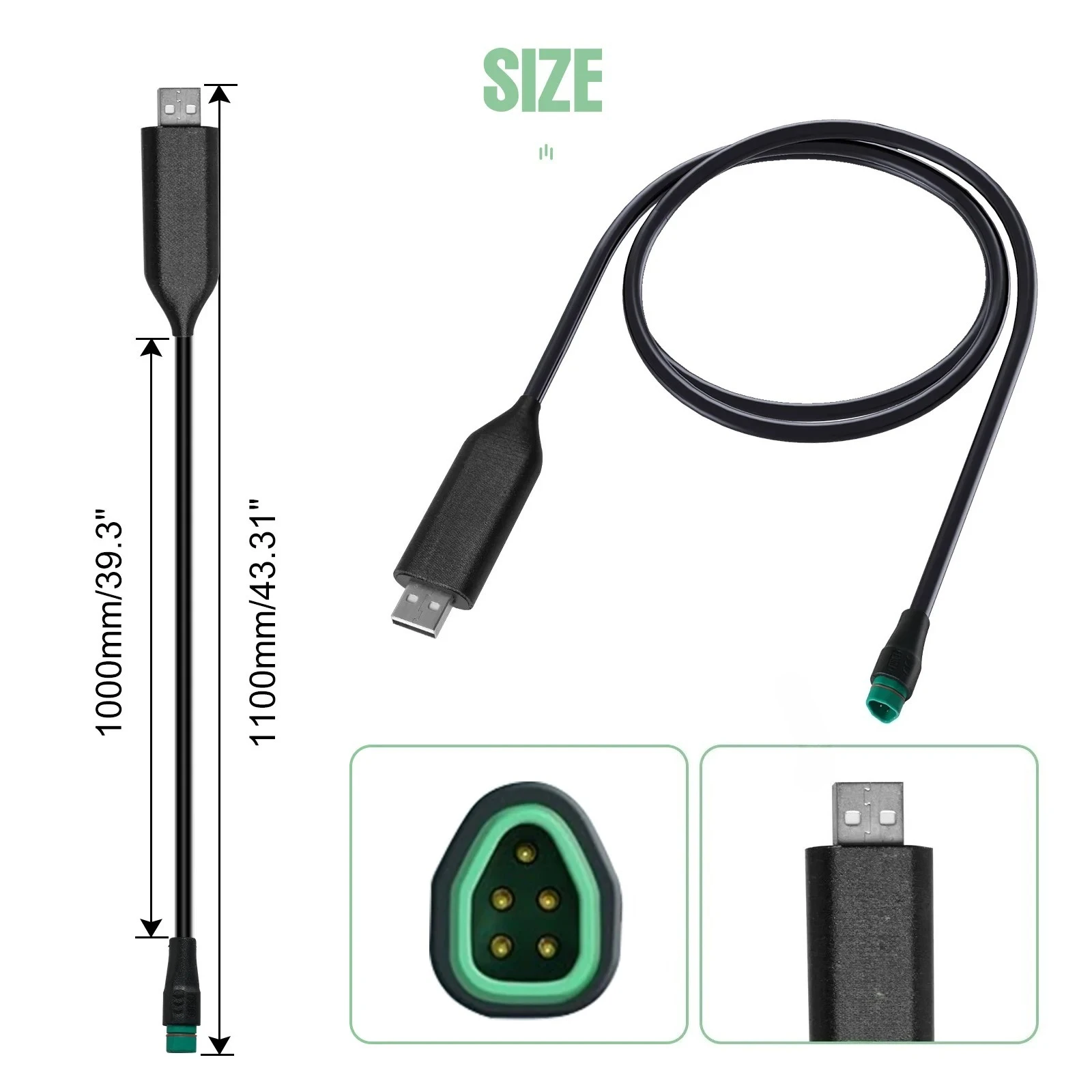 كابلات برمجة USB للدراجة الإلكترونية لمجموعة محرك منتصف بروتوكول Bafang CAN: BBS03 HD BBS01 BBS02 محرك متوسط 100 سم #3