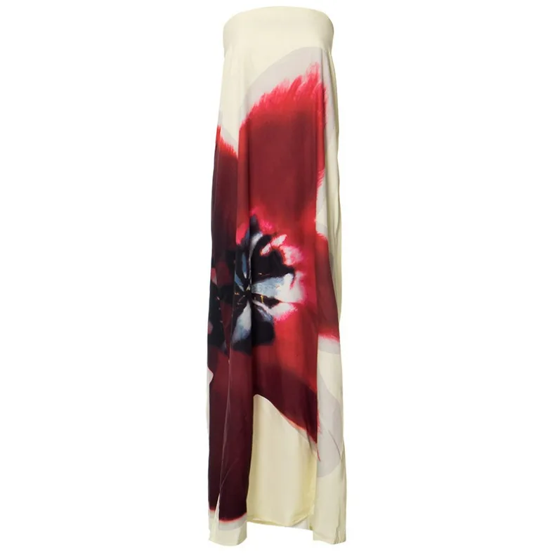 Ärmelloses, bedrucktes, trägerloses langes Kleid, modisch und sexy, für Party, Abschlussfeier, formelle, elegante Damen-Robe. – Detail 17