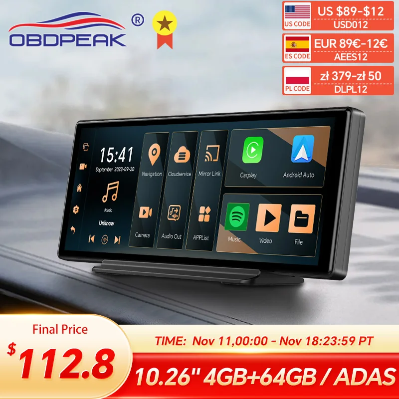 K50 4G+64G 10.26 4G Android 13 AI Screen GPS Navigation Carplay Android AUTO Dual Lens Dash Cam Rear View Mirror Video Recorder